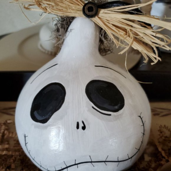 Jack Skellington inspired pumpkin gourd